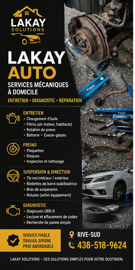 Services Techniques Auto à Domicile – Changement d'Huile & Diagnostic OBD II